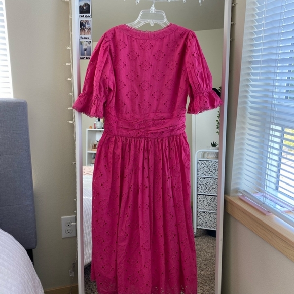 NWT House of Harlow hot pink eyelet barbie core dress size medium - Picture 6 of 7